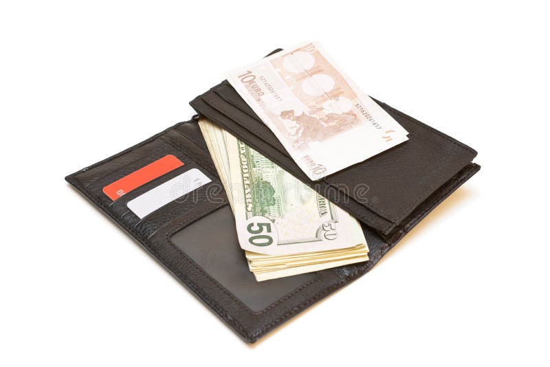 Purse with money. stock image. Image of finance, full 12525261