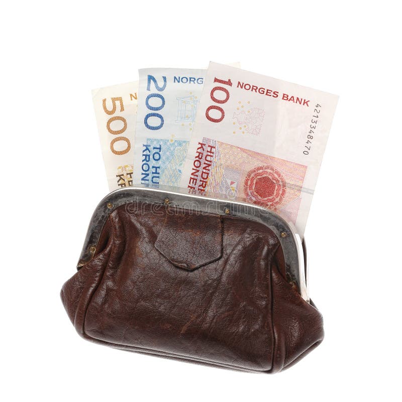 Purse with Norwegian banknotes