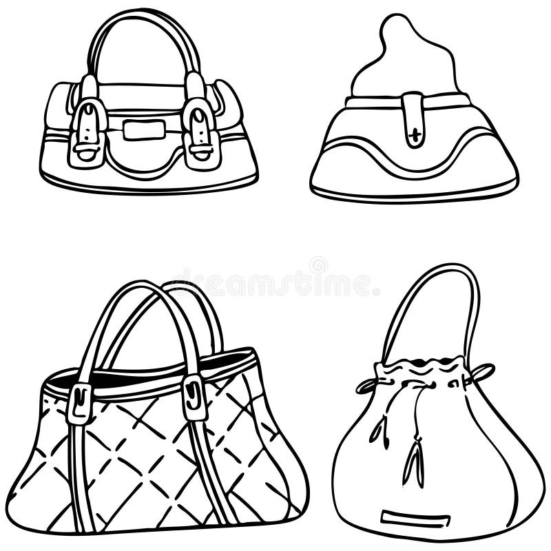 Premium Vector | Stylish vintage and retro bags and accessories for women,  isolated handbags with bows and ribbons, floral ornaments and simple  design. straps and adjustable handle on clutch. vector in flat