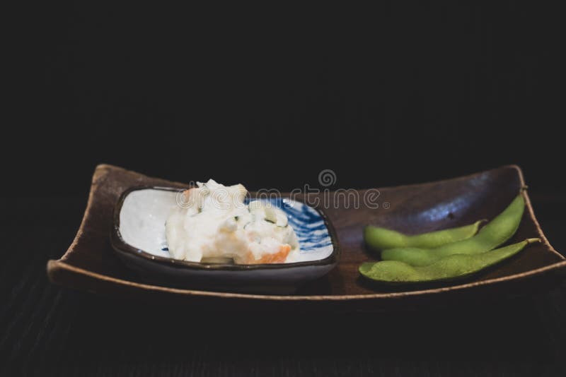 Puré de batata e feijão-de-amã salgado fotografia de stock royalty free