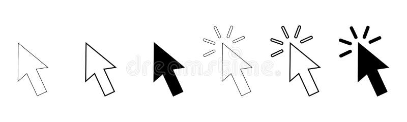 Push button. Cursor of computer mouse. Vector illustration. EPS 10 stock illustration