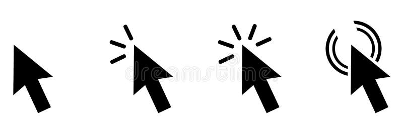 Push button. Cursor of computer mouse. Vector illustration. EPS 10 royalty free illustration