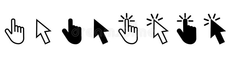 Push button. Cursor of computer mouse. Vector illustration. EPS 10 royalty free illustration