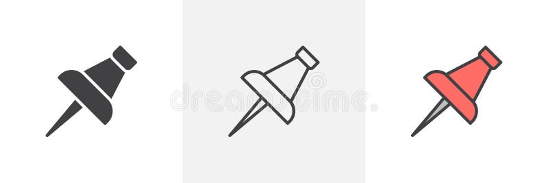 Push pin icon stock illustration