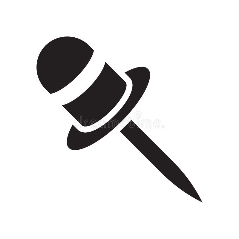 Push pin icon vector sign and symbol isolated on white background, Push pin logo concept vector illustration