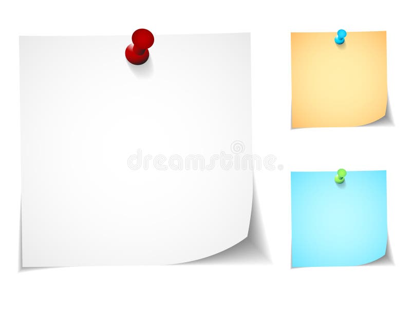 Push pin notes vector illustration