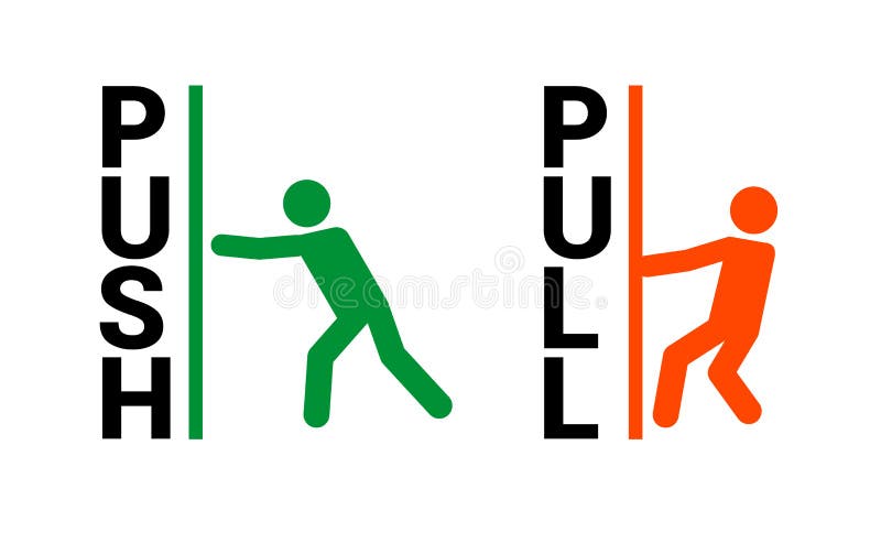 Push Pull Stock Illustrations – 3,362 Push Pull Stock Illustrations,  Vectors & Clipart - Dreamstime