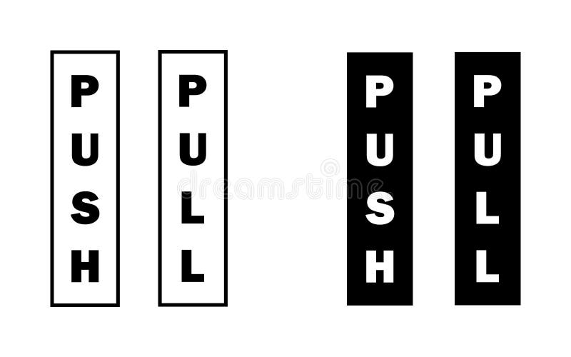 push and pull clipart black and white