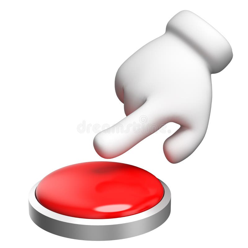 Cartoon Hand Push The Button Stock Vector Illustration of