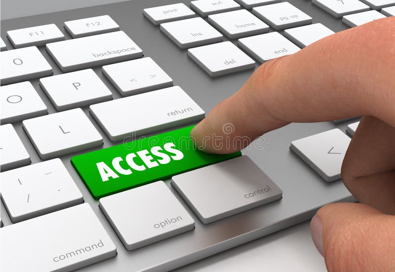 Access button concept 3d illustration royalty free illustration