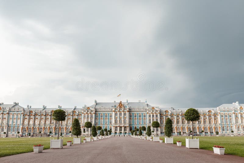 Pushkin Palace. Tsarskoye Selo or Catherine Palace in Pushkin, near Saint Petersburg, Russia royalty free stock image Pushkin Palace. Tsarskoye Selo or Catherine Palace in Pushkin, near Saint Petersburg, Russia royalty free stock image