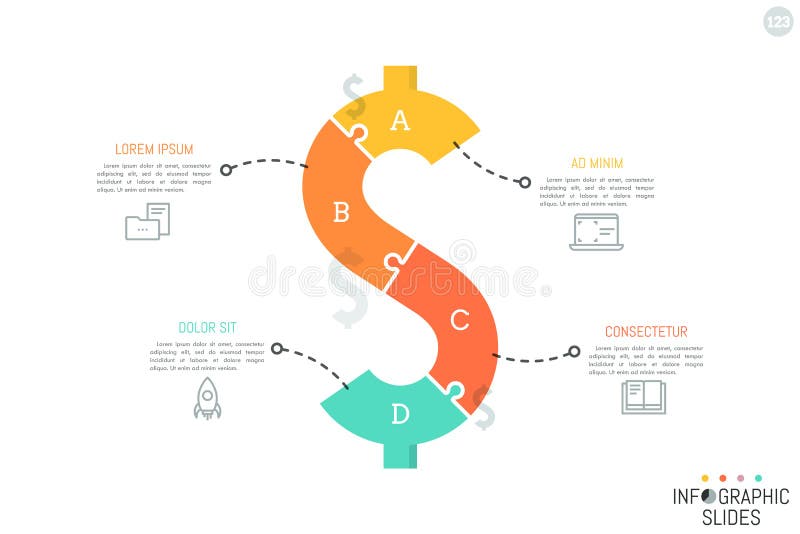 Pussel i form av dollartecknet stock illustrationer Pussel i form av dollartecknet stock illustrationer