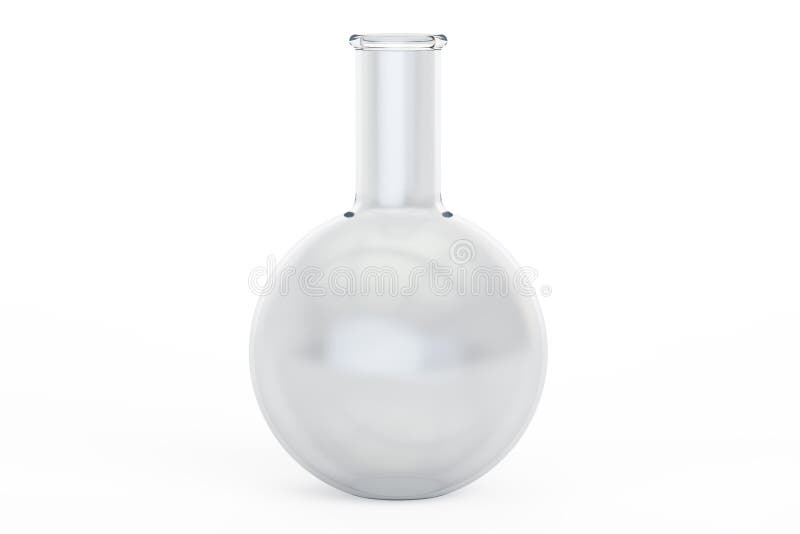 Pusta chemiczna kolba, 3D rendering ilustracja wektor