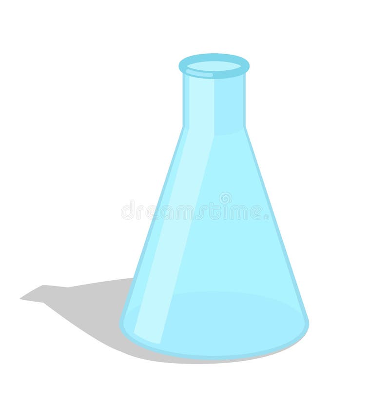 Pusta Chemiczna kolba z cienia wektoru ikoną ilustracja wektor
