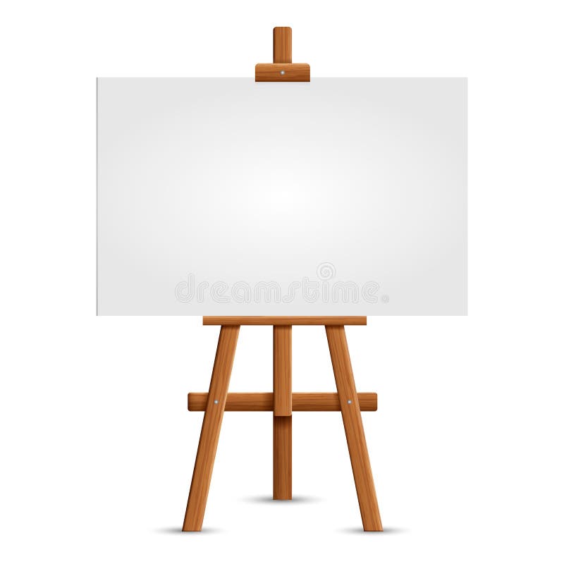 Pusta sztuki deska i realistyczna drewniana sztaluga Drewniana Brown sztaluga z egzaminu próbnego Up pustego miejsca kwadrata Pus ilustracja wektor Pusta sztuki deska i realistyczna drewniana sztaluga Drewniana Brown sztaluga z egzaminu próbnego Up pustego miejsca kwadrata Pus ilustracja wektor