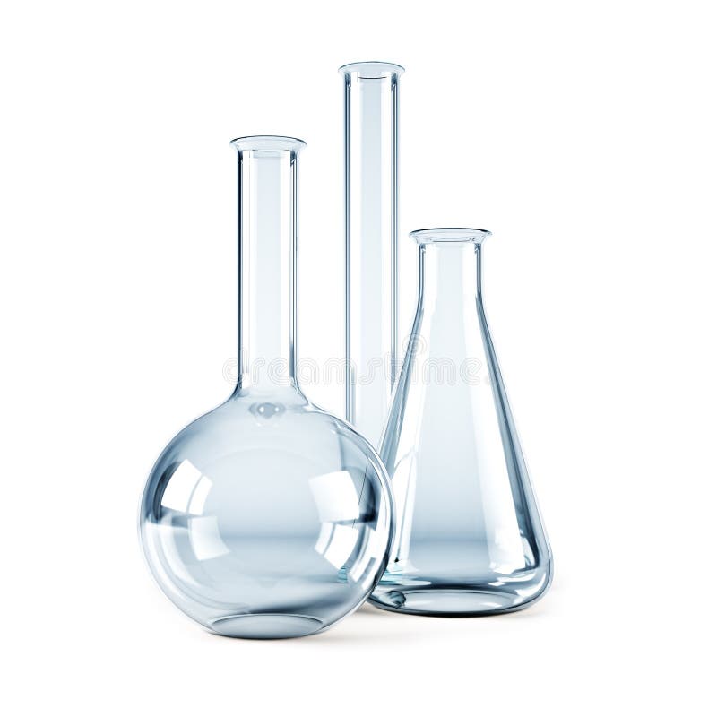 Puste kolby substancji chemicznych ilustracja wektor