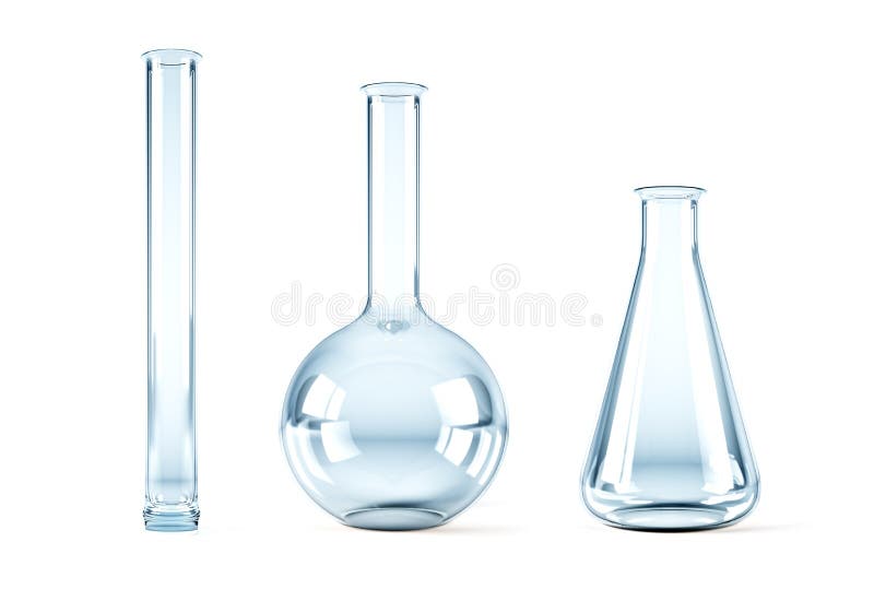 Puste substancj chemicznych kolby ilustracji