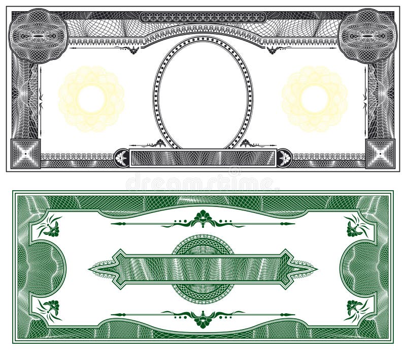Pusty banknotu układ ilustracja wektor
