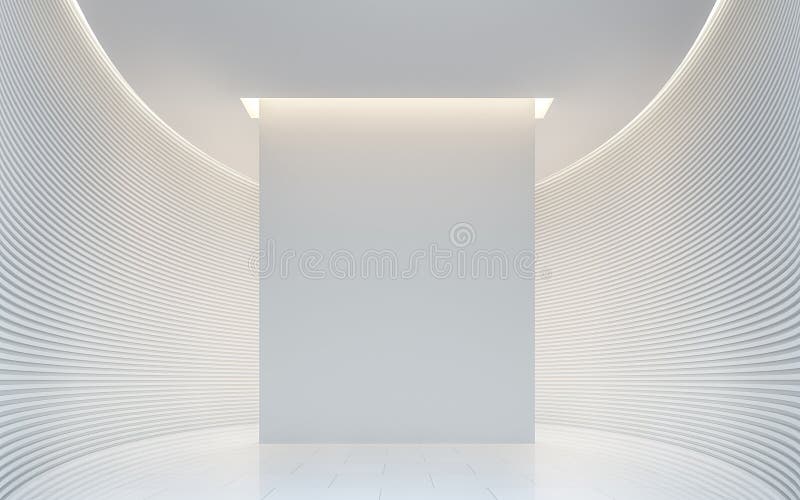 Pusty białego pokoju wnętrza 3d renderingu nowożytny astronautyczny wizerunek ilustracja wektor Pusty białego pokoju wnętrza 3d renderingu nowożytny astronautyczny wizerunek ilustracja wektor