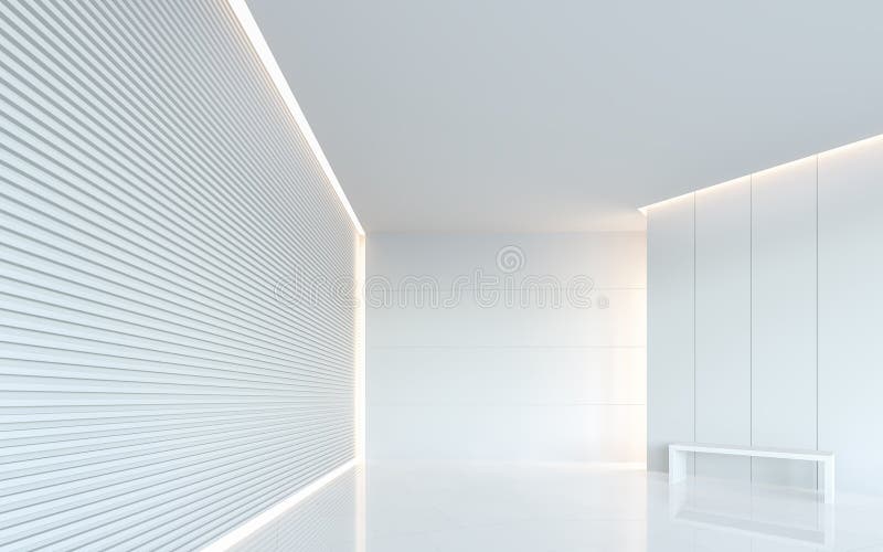 Pusty białego pokoju wnętrza 3d renderingu nowożytny astronautyczny wizerunek ilustracja wektor