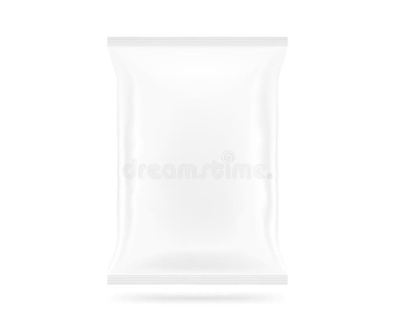Pusty biały przekąski torby egzamin próbny up odizolowywający Jasnych układów scalonych paczka
