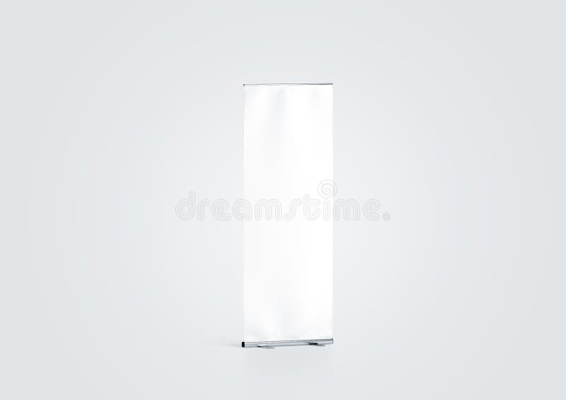 Pusty biały rolka sztandaru pokazu mockup, boczny widok, fotografia stock Pusty biały rolka sztandaru pokazu mockup, boczny widok, fotografia stock