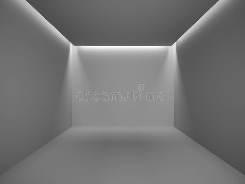 Pusty ciemny pokój iluminujący z chowanymi światłami ilustracji Pusty ciemny pokój iluminujący z chowanymi światłami ilustracji