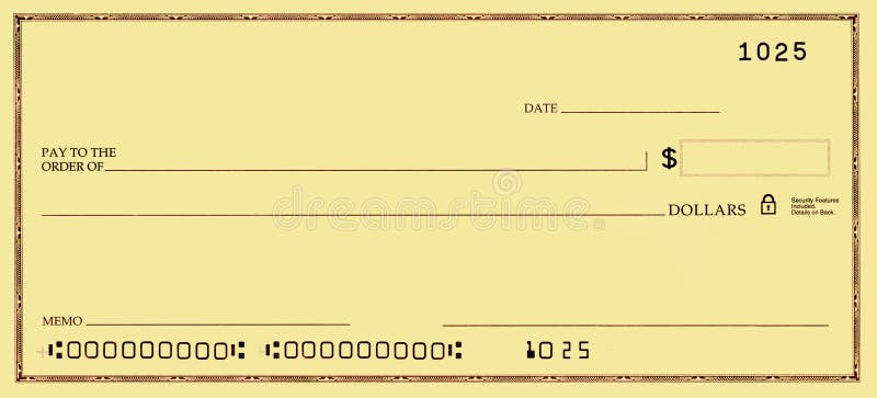 Pusty czek fałszywe numery fotografia royalty free