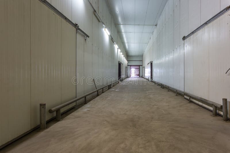 Pusty hangar dla owoc i warzywo w magazynu zapasie Produkcja magazyn Roślina przemysł zdjęcia stock Pusty hangar dla owoc i warzywo w magazynu zapasie Produkcja magazyn Roślina przemysł zdjęcia stock