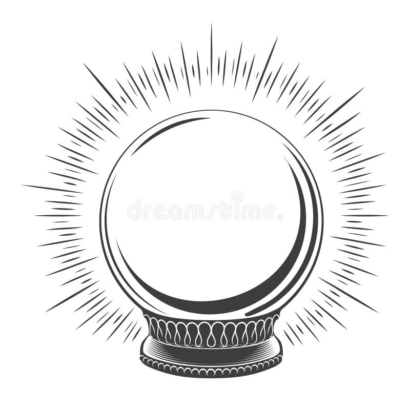 Pusty magiczny kuli ziemskiej nakreślenie ilustracja wektor Pusty magiczny kuli ziemskiej nakreślenie ilustracja wektor