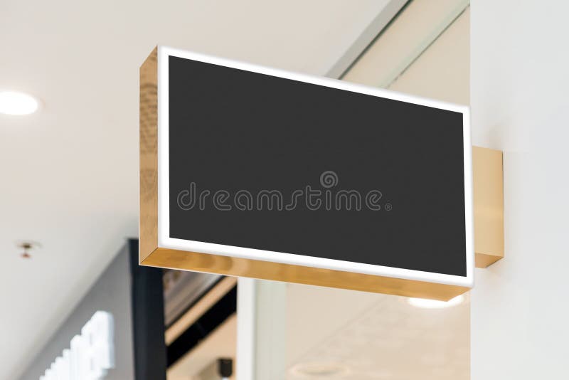 Pusty nowożytny sklepowy signage mockup obrazy stock Pusty nowożytny sklepowy signage mockup obrazy stock