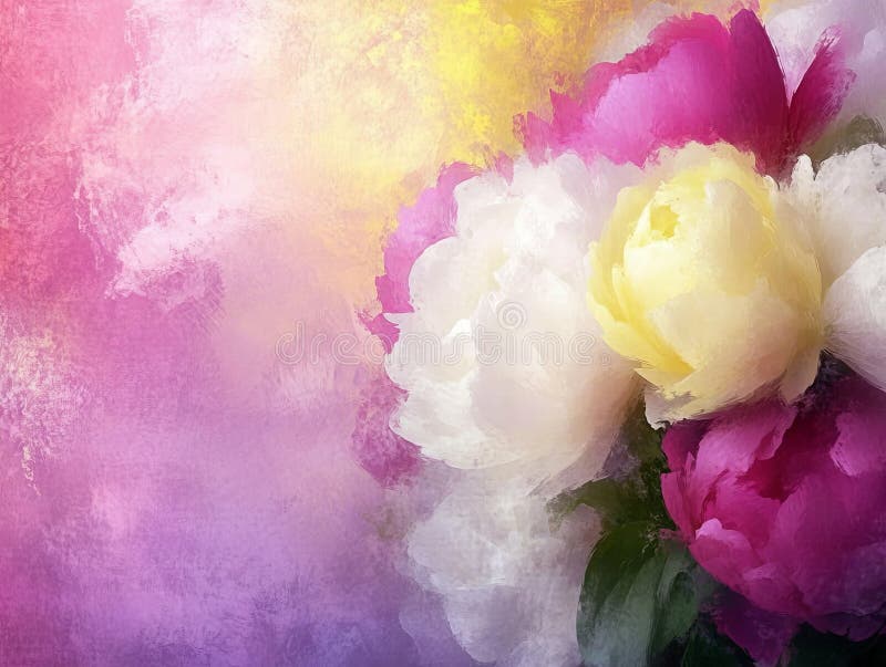 Pusty wybuch różowych białych i żółtych zakwitów znanych jako Vivid Floral Burst obrazy stock
