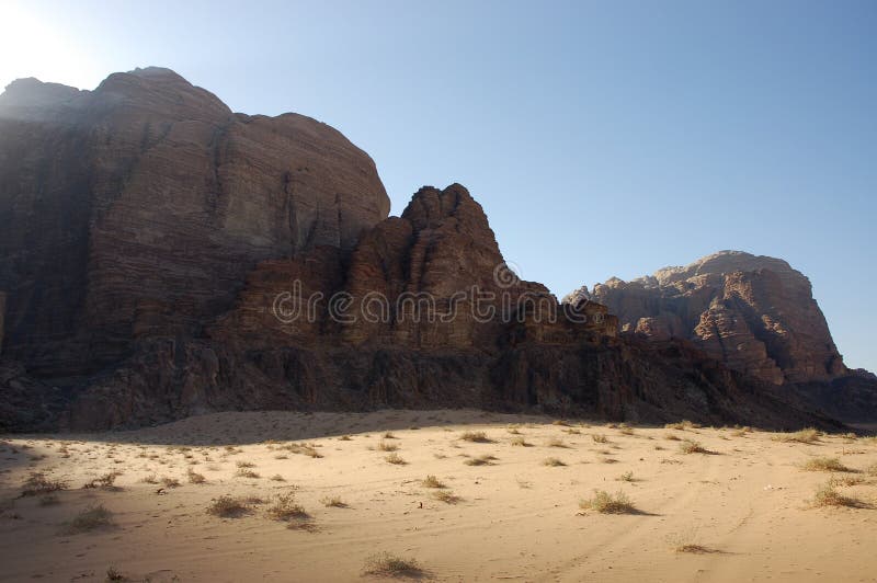 Jebel Um Ishrin, ridge in Wadi Rum desert, Jordan. Jebel Um Ishrin, ridge in Wadi Rum desert, Jordan.