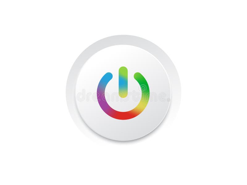 Puterea playerului muzical pe butonul pictogramei gradient curcubeu stock illustration