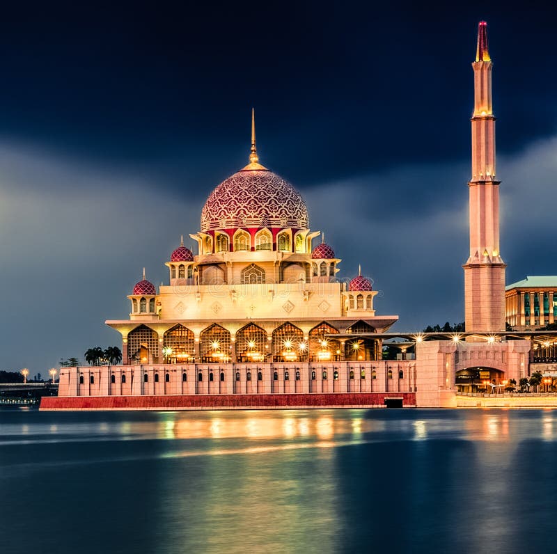 Putrajaya skyline. Amazing view of Putra mosque royalty free stock photos