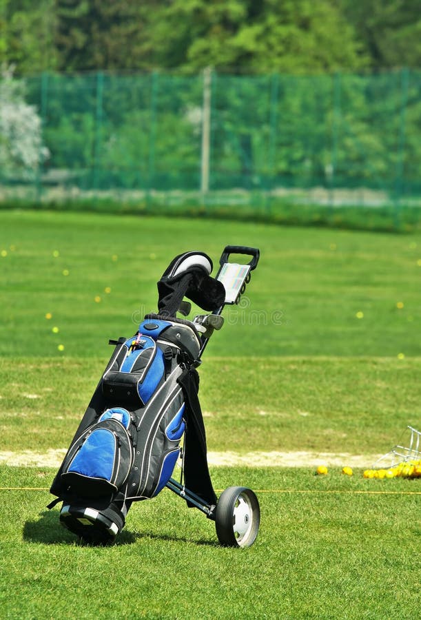 Putters in golf bag stock image. Image of ground, summer 5186543