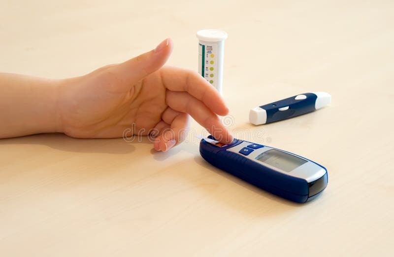 Putting blood drop royalty free stock photo