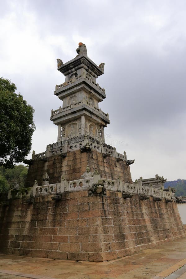 Prince tower of pujisi temple in Putuoshan Island Scenic area, adobe rgb