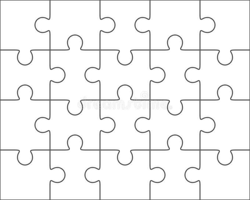 Regelmatig Verval Wat is er mis Puzzel Leeg Malplaatje 4x5, Twintig Stukken Stock Illustratie -  Illustration of aansluting, vier: 59155667