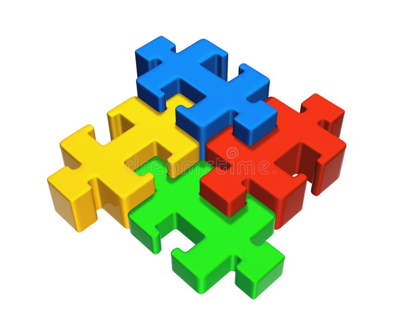 Angular puzzle (3D rendered illustration)
