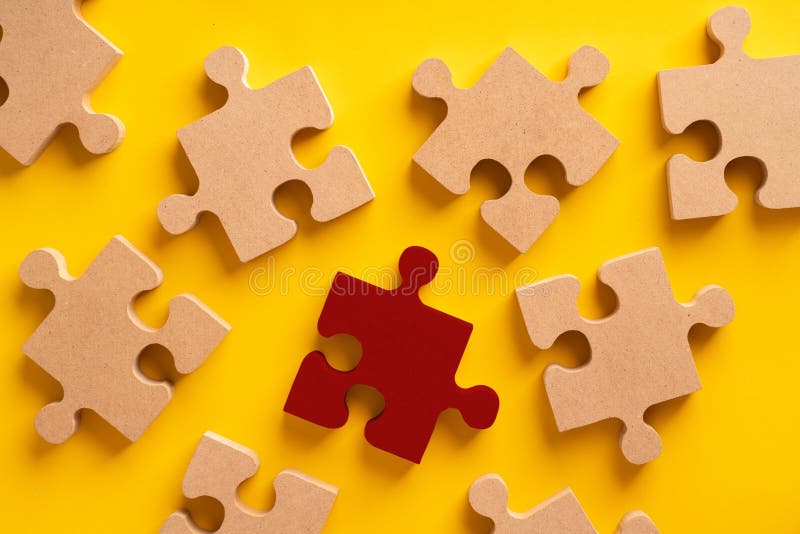 Puzzle colorat simplu pentru concepția business&strategy stock photos