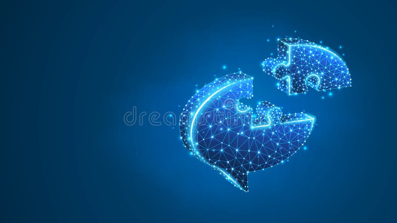 Puzzle cu spumă. concept de comunicare cloud pentru dialogul social în rețea. cadru de fire digital abstract vector illustration
