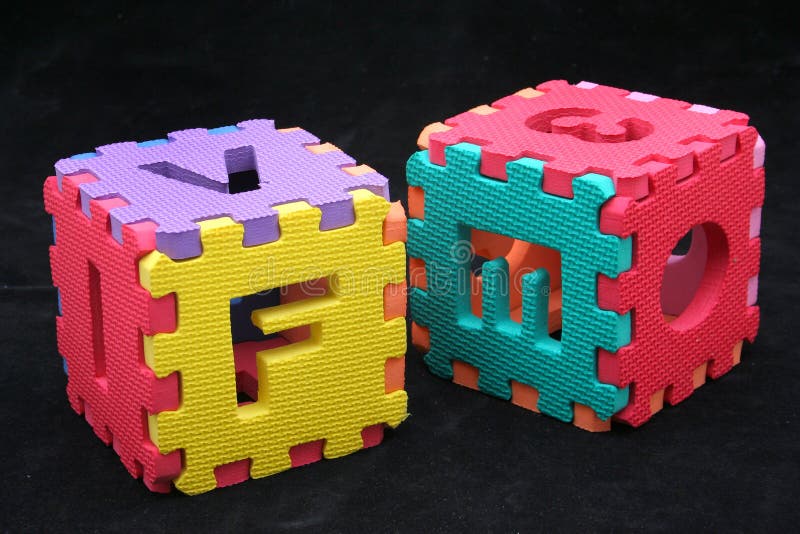 Puzzle cubes with letters