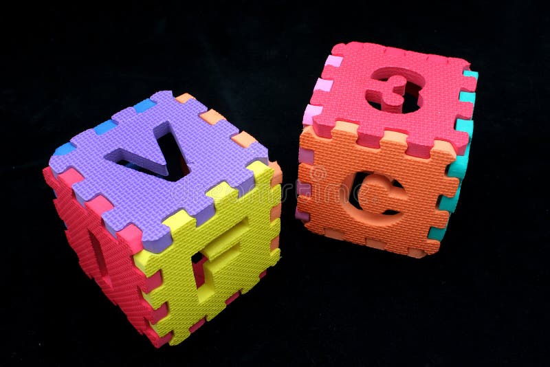 Puzzle cubes with letters