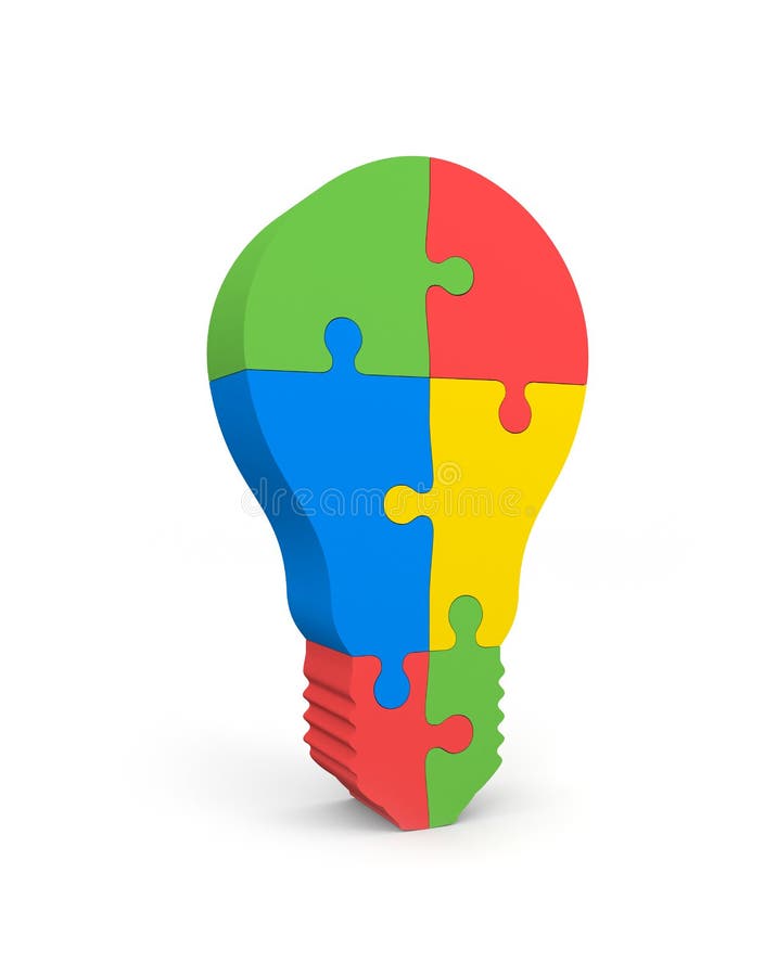 Ampoule du puzzle illustration stock. Illustration du élément 37346509