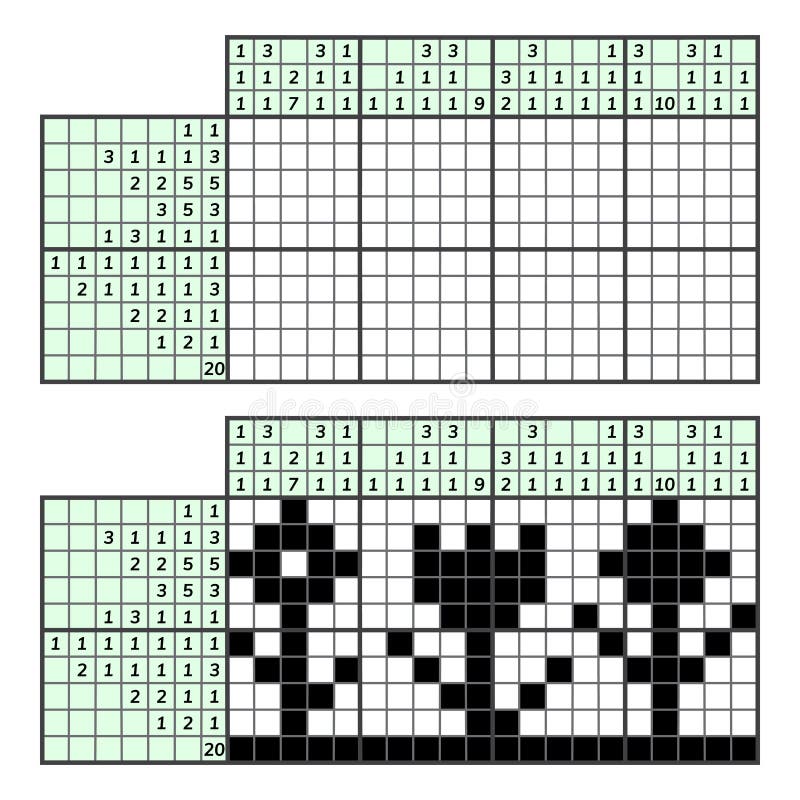 Puzzle De Palavras Cruzadas Japonês. Mosaico Matemático Adulto. Nonograma.  Jogo De Quebra-cabeças Lógico. Rebus Digital. Ilustraçã Ilustração do Vetor  - Ilustração de cartoon, completo: 212209773