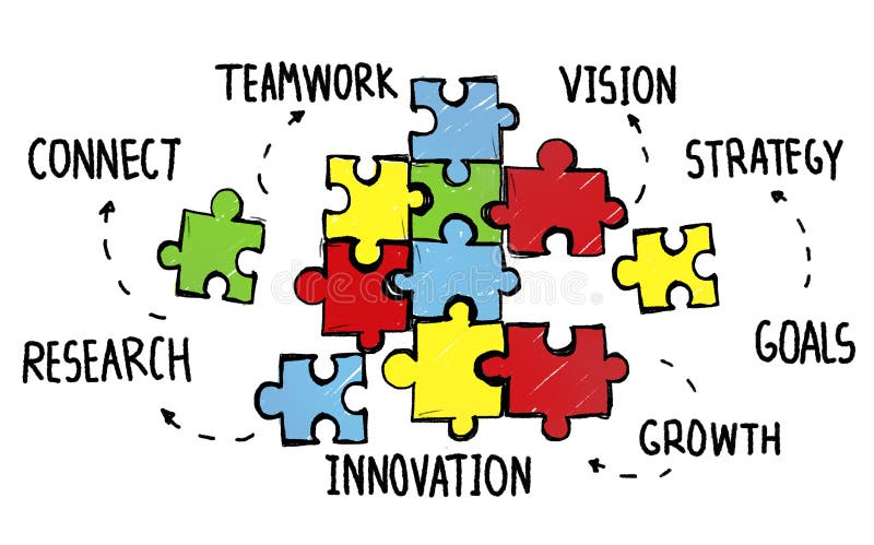 Puzzle de Team Connection Strategy Partnership Support de travail d'équipe illustration libre de droits Puzzle de Team Connection Strategy Partnership Support de travail d'équipe illustration libre de droits