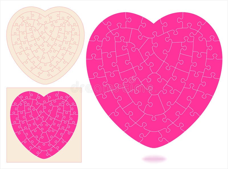 Puzzle denteux en forme de coeur illustration de vecteur Puzzle denteux en forme de coeur illustration de vecteur
