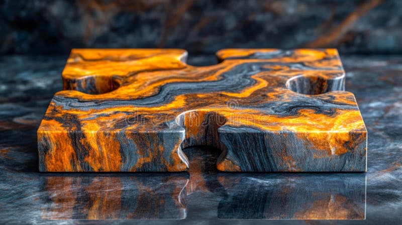 Puzzle Di Resina Nero Di Arancio illustrazione vettoriale
