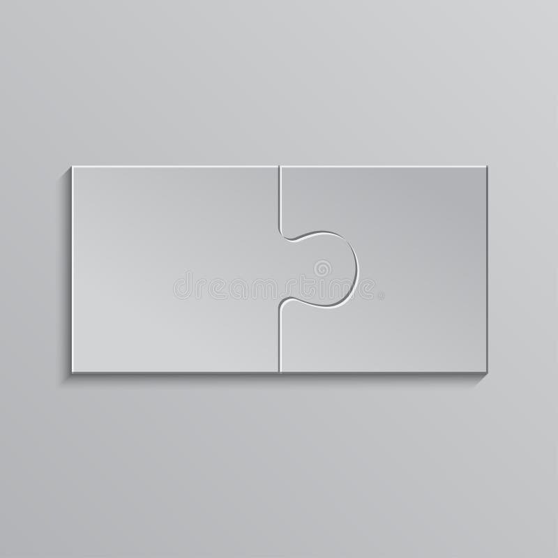 Puzzle en deux pièces Objet de puzzle de 2 étapes Puzzle illustration libre de droits Puzzle en deux pièces Objet de puzzle de 2 étapes Puzzle illustration libre de droits